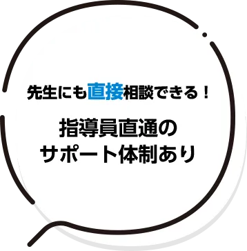 先生にも直接相談できる！指導員直通のサポート体制あり