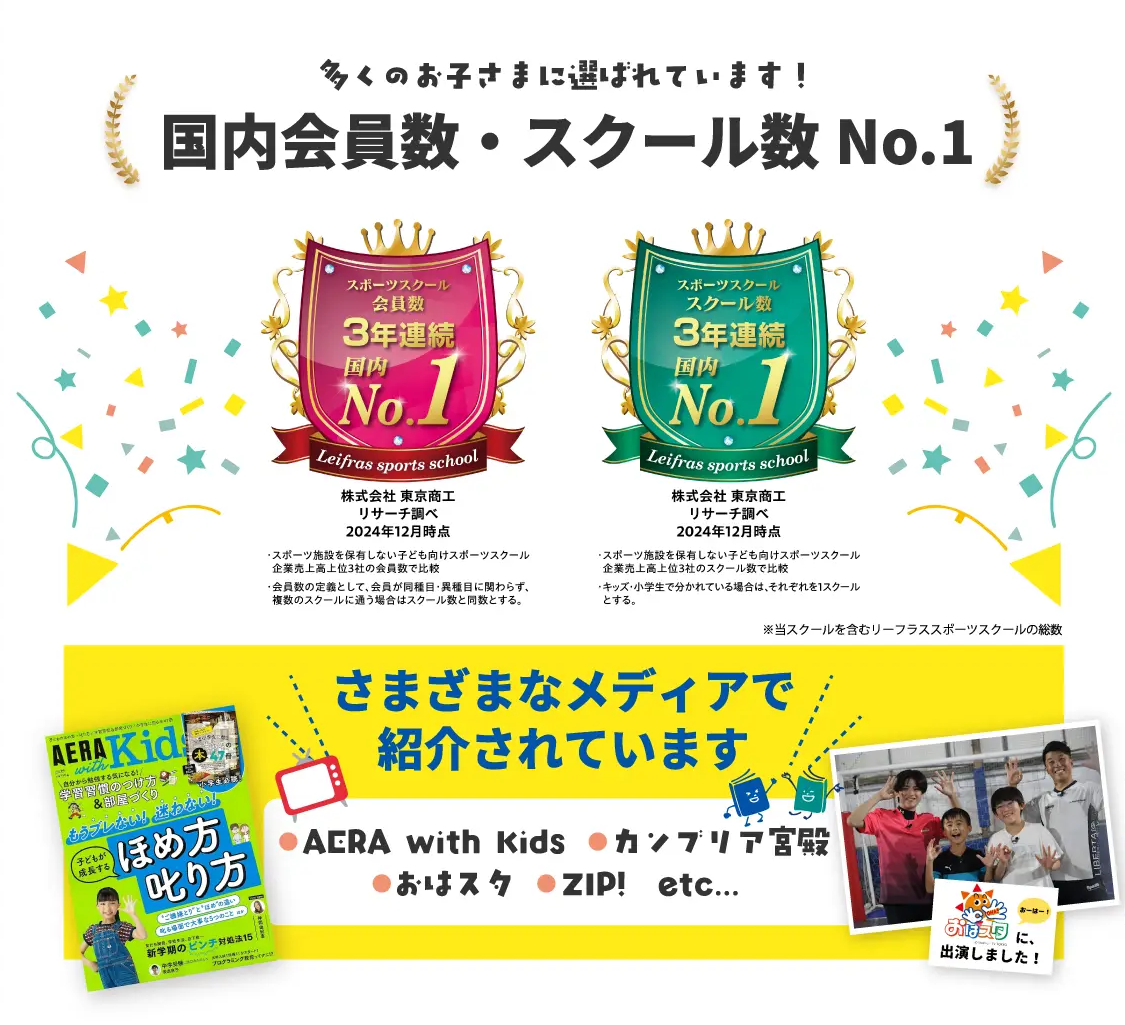 国内会員数・スクール数No.1